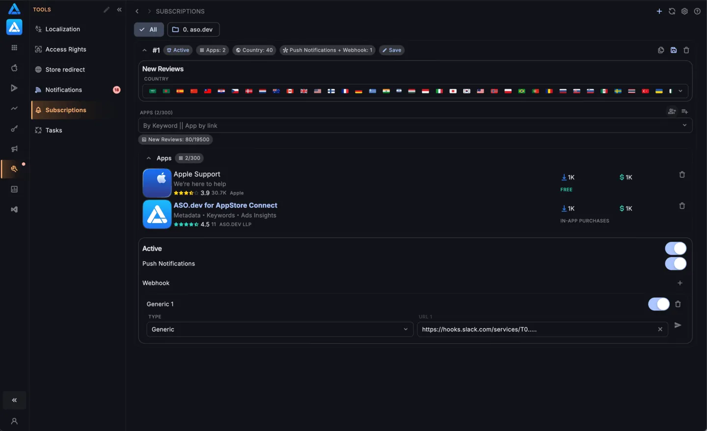 Subscriptions: Continuous App Monitoring